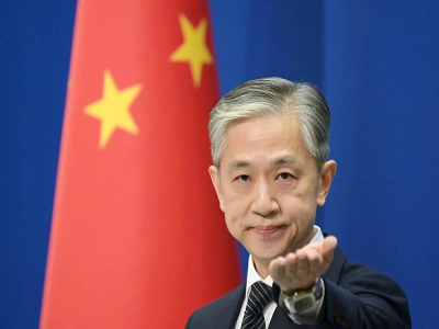 Le porte-parole de la diplomatie chinoise Wang Wenbin, lors d'une conférence de presse à Pékin, le 9 novembre 2020 - GREG BAKER [AFP]