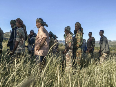 Des membres d'une milice Amhara lors d'un entraînement au combat, près d'Addis Zemen, au nord de Bahir Dar, en Ethiopie, le 10 novembre 2020 - EDUARDO SOTERAS [AFP/Archives]