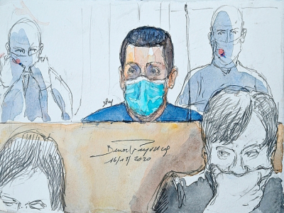 Jonathann Daval pendant son procès devant les Assises de la Haute-Saône à Vesoul, le 16 novembre 2020 - BENOIT PEYRUCQ [AFP]