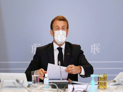 Le président français Emmanuel Macron lors du Conseil de défense du 12 novembre 2020 au palais de l'Elysée à Paris - Thibault Camus [POOL/AFP/Archives]