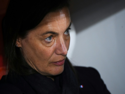 Corinne Diacre, la sélectionneuse de l'équipe de France féminine de foot, pendant le match amical des Bleues contre l'Islande au Stade des Costières le 4 octobre 2019 à Nîmes - SYLVAIN THOMAS [AFP/Archives]