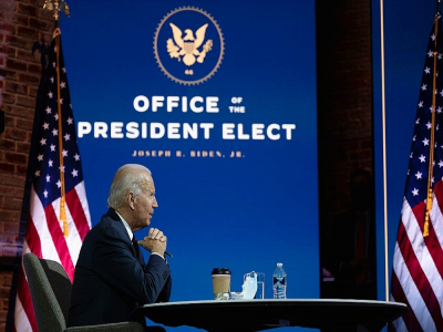 Le président élu des Etats-Unis Joe Biden dans son fief de Wilmington le 17 novembre 2020 - JIM WATSON [AFP]