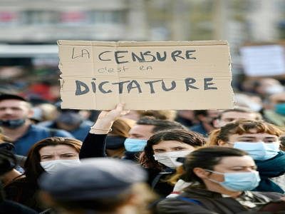Manifestation à Marseille contre la proposition de loi "sécurité globale" le 21 novembre 2020 - CLEMENT MAHOUDEAU [AFP]
