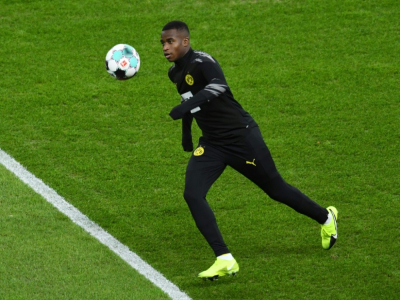 L'attaquant du Borussia Dortmund Youssoufa Moukoko, 16 ans, lors d'un match face au Hertha, le 21 novembre 2020 à Berlin - ANNEGRET HILSE [POOL/AFP]