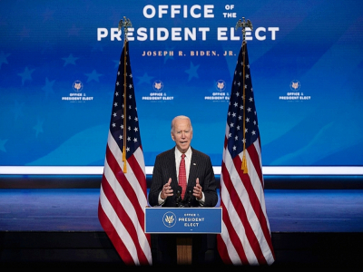 Le président élu américain Joe Biden lors d'un discours à Wimington, dans le Delaware, le 19 novembre 2020 - JIM WATSON [AFP/Archives]