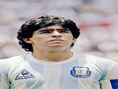 Le milieu argentin Diego Maradona avant la finale de la Coupe du monde 1986 contre l'Allemagne de l'Est, à Mexico, le 29 juin - - [AFP/Archives]