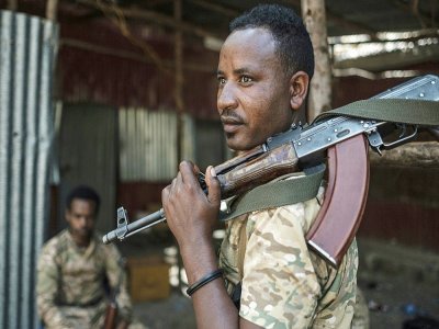 Un milicien amhara à Dansha, le 25 novembre 2020 - EDUARDO SOTERAS [AFP]