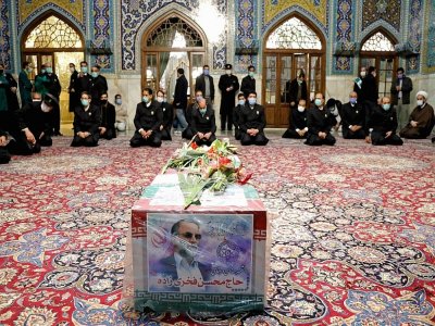 Photo diffusée par le ministère iranien de la Défense le 29 novembre 2020 lors des funérailles du scientifique Mohsen Fakhrizadeh, à Mashhad - - [Ministère iranien de la Défense/AFP]