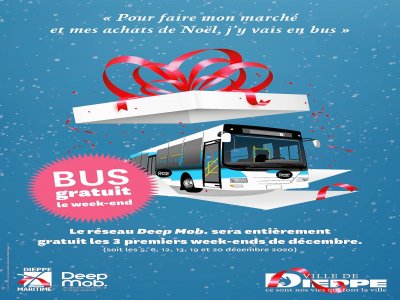 Les transports en commun seront gratuits à Dieppe pour les trois premiers week-ends de décembre. - Deep Mob