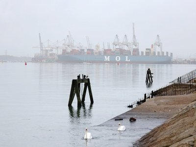 Le port et les navires commerciaux à Southampton le 11 décembre 2020 - Adrian DENNIS [AFP]