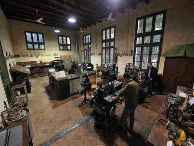 L'atelier typographique de l'Institut français d'archéologie orientale, le 10 décembre 2020 au Caire - Ahmad HASSAN [AFP]