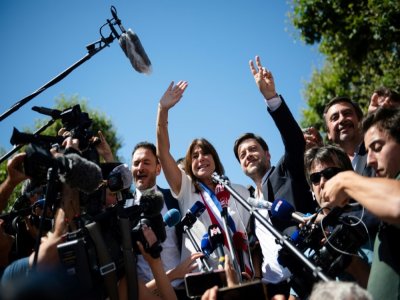 Michèle Rubirola avec son premier adjoint socialiste Benoît Payan le 4 juillet 2020, à Marseille - CLEMENT MAHOUDEAU [AFP/Archives]