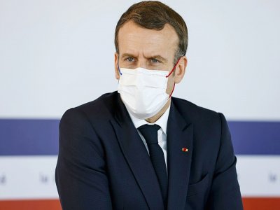 Emmanuel Macron le 4 décembre 2020 à l'hôpital Necker - Thomas SAMSON [POOL/AFP/Archives]
