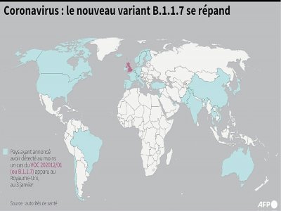 Coronavirus : la propagation du variant britannique - Jonathan WALTER [AFP]