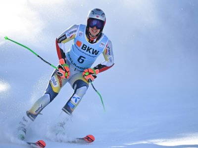 Le jeune Norvégien Henrik Kristoffersen franchit la ligne d'arrivée de la 2e manche du slalom géant d'Adelboden, le 8 janvier 2021 - Fabrice COFFRINI [AFP]