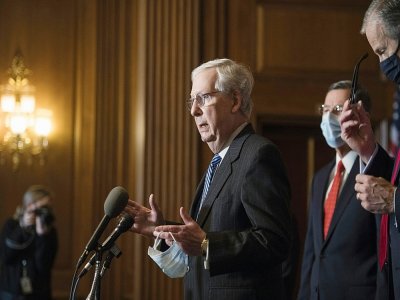 Mitch McConnell, président de la majorité républicaine au Sénat, à Washington, le 15 décembre 2020 - POOL [GETTY IMAGES NORTH AMERICA/AFP/Archives]