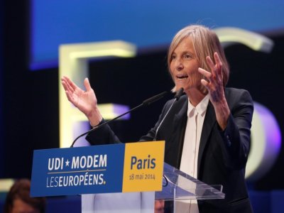 Marielle de Sarnez lors d'un meeting de l'UDI-MODEM avant les élections européennes, à La Plaine-Saint-Denis en Seine-Saint-Denis le 18 mai 2014 - THOMAS SAMSON [AFP/Archives]