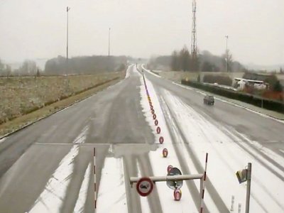 L'autoroute A29 à hauteur de Saint-Saëns, au nord de Rouen, à 10h15, capturée par une webcam. - Capture d'écran