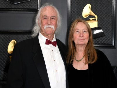 David Crosby et son épouse Jan Dance avant la cérémonie des Grammy Awards à Los Angeles, le 26 janvier 2020 - VALERIE MACON [AFP/Archives]