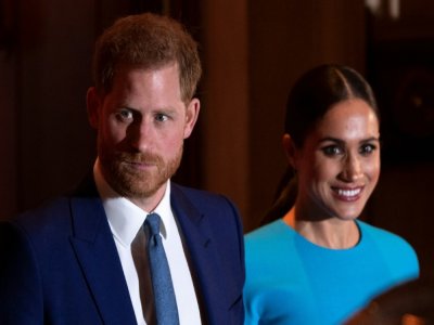 Le prince Harry et son épouse Meghan à Londres, le 5 mars 2020 - JUSTIN TALLIS [AFP/Archives]