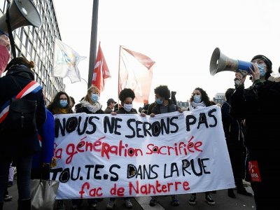 Manifestation d'étudiants contre la précarité le 20 janvier 2021 à Paris - Alain JOCARD [AFP]
