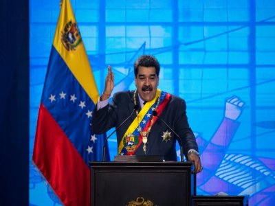 Le président vénézuélien Nicolas Maduro, le 22 janvier 2021 à Caracas - Yuri CORTEZ [AFP]