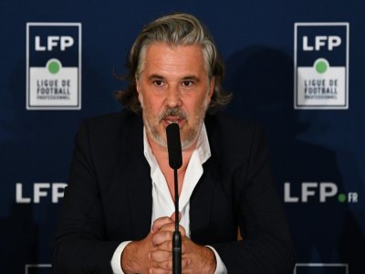 Le président de la Ligue de Football (LFP), Vincent Labrune, lors d'un point presse, le 10 septembre 2020 à Paris - FRANCK FIFE [AFP/Archives]