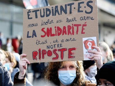 Manifestation d'étudiants contre la précarité, le 20 janvier 2021 à Paris - Alain JOCARD [AFP]
