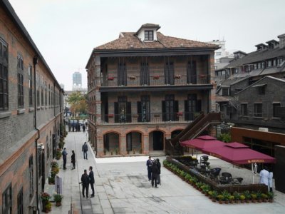 Le site d'une ancienne synagogue au Musée des réfugiés juifs de Shanghai, le jour de sa réouverture au public, le 8 décembre 2020 - STR [AFP]