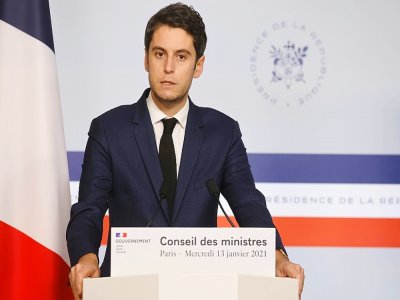 Le porte-parole du gouvernement français Gabriel Attal le 13 janvier 2021  à Paris - Ludovic MARIN [AFP/Archives]