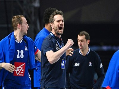 L'entraîneur de l'équipe de France,  Guillaume Gille, lors du quart de finale du Mondial de handball contre la Hongrie, le 27 janvier 2021 dans la Ville du 6 Octobre, un faubourg près du Caire - Anne-Christine POUJOULAT [POOL/AFP]
