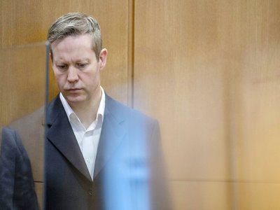 Stephan Ernst, meurtrier présumé de Walter Lübcke, au tribunal lors de son procès à Francfort, le 14 janvier 2021 - Boris Roessler [POOL/AFP/Archives]