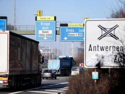 Le périphérique d'Anvers (Belgique) le 25 janvier 2021. - Kenzo TRIBOUILLARD [AFP]
