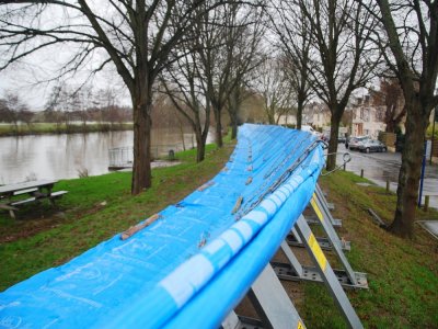 La dernière fois que les aqua-barrières ont été installées de façon opérationnelle, c'était en 2010, lors de la tempête Xynthia.