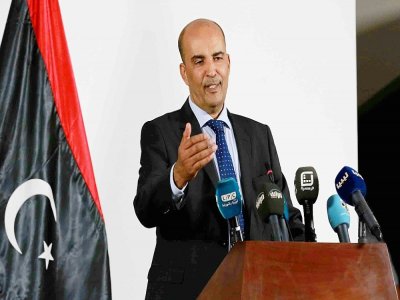 Moussa Al-Koni, désigné vice-président du Conseil présidentiel intérimaire de Libye. Photo du 11 juillet 2016 à Tripoli - MAHMUD TURKIA [AFP/Archives]