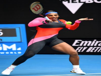 L'Américaine Serena Williams lors du 1er tour de l'Open d'Australie, le 8 février 2021 à 
Melbourne - William WEST [AFP]