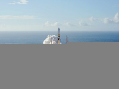 La fusée japonaise H-2A transportant la sonde émiratie "Al-Amal", alias "Hope" ("Espoir"), décolle de la base spatiale de Tanegashima, dans le sud du Japon, le 20 juillet 2020 - Handout [Mitsubishi Heavy Industries/AFP/Archives]