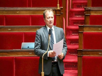 Stéphane Peu le 7 mai 2020 à l'Assemblée nationale - Ludovic MARIN [POOL/AFP/Archives]