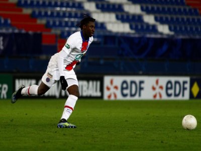 L'attaquant du PSG Moise Kean à Caen en Coupe de France, le 10 février 2021 - Sameer Al-DOUMY [AFP]