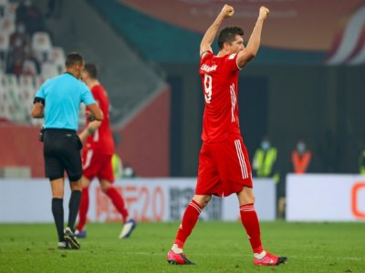 Le buteur du Bayern Robert Lewandowski lors de la finale du Mondial des clubs contre les Tigres de Monterrey, le 11 février 2021 à Al Rayyan au Qatar - Karim JAAFAR [AFP]