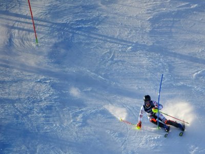 Le skieur français Victor Muffat-Jeandet lors de sa sixième place du combiné des Mondiaux à Cortina d'Ampezzo, Italie, le 15 février 2021 - Andreas SOLARO [AFP]