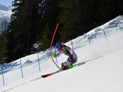 La Slovaque Petra Vlhova lors du slalom des Mondiaux de Cortina d'Ampezzo, le 20 février 2021 - Andreas SOLARO [AFP]