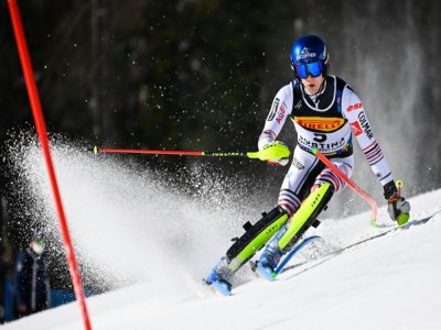 Le Français Clément Noël, lors du slalom des Mondiaux de Cortina d'Ampezzo, le 21 février 2021 - Fabrice COFFRINI [AFP]