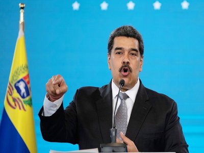 Le président vénézuélien Nicolas Maduro, le 17 février 2021 à Caracas - Yuri CORTEZ [AFP/Archives]