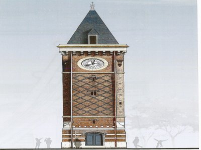 Projection de la tour des marégraphes à l'issue des travaux de rénovation. - Atelier Binôme