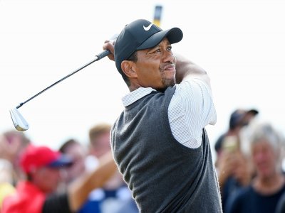 La star du golf Tiger Woods, à Carnoustie, en Ecosse, le 21 juillet 2018 - Andy BUCHANAN [AFP/Archives]