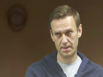 L'opposant russe Alexeï Navalny au tribunal, le 12 février 2021 à Moscou - Handout [Moscow's Babushkinsky district court press service/AFP/Archives]