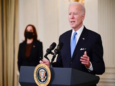 Le président américain Joe Biden s'exprime depuis la Maison Blanche le 2 mars 2021 - JIM WATSON [AFP]