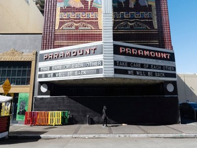 Un cinéma fermé à Oakland (Californie) le 12 février 2021 - JOSH EDELSON [AFP/Archives]
