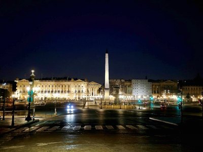 La Place de la Concorde à Paris pendant le couvre-feu le 20 mars 2021 - Ludovic MARIN [AFP]